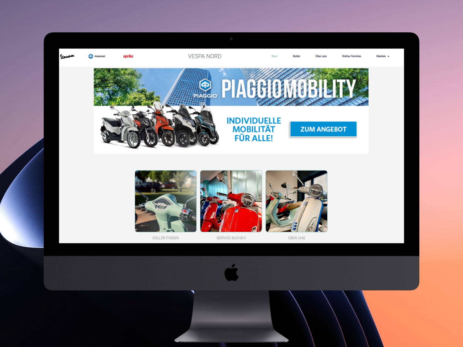 Vespa Nord Mockup Desktop
